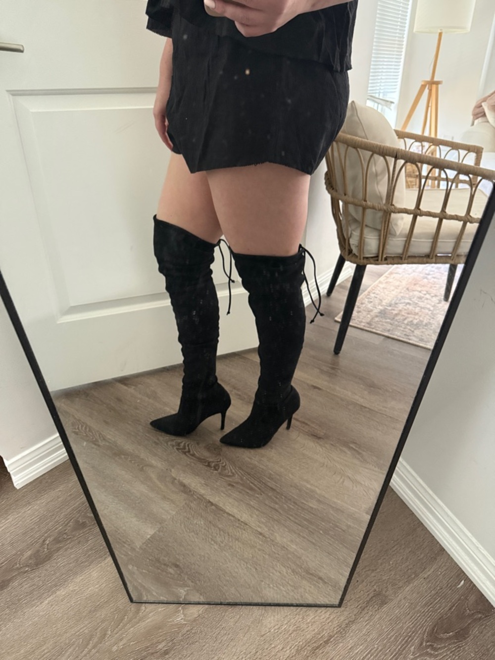 Aldo Black Over-the-Knee Heeled Boots - Picture 2 of 4
